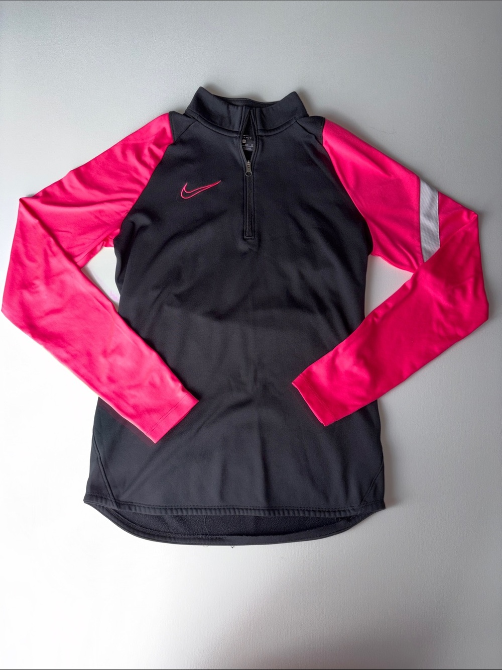 Nike Black and Hot Pink Half-Zip Performance Pullover